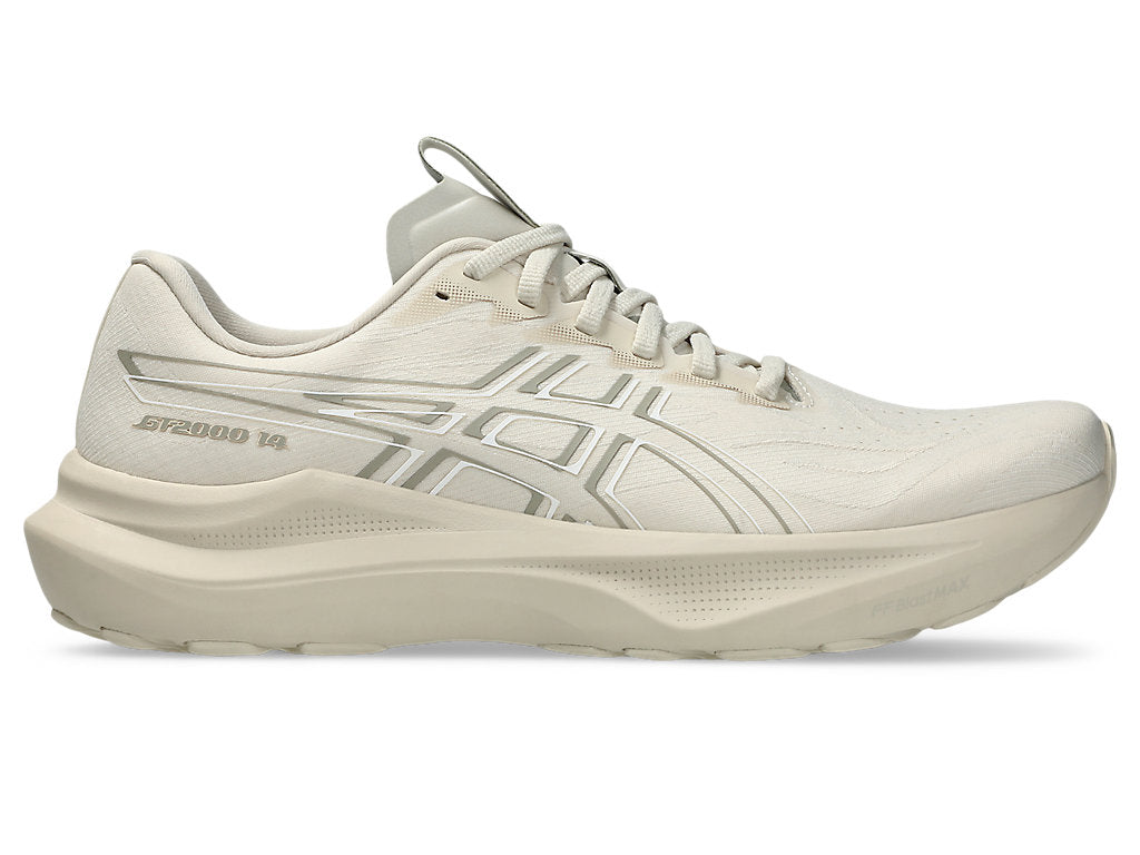 ASICS MEN'S GT 2000 14 OATMEAL/WHITE RUNNING SHOES