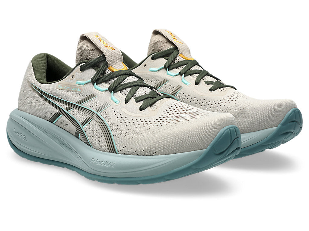 ASICS MEN'S GEL CUMULUS 28 TAUPE/KHAKI RUNNING SHOES