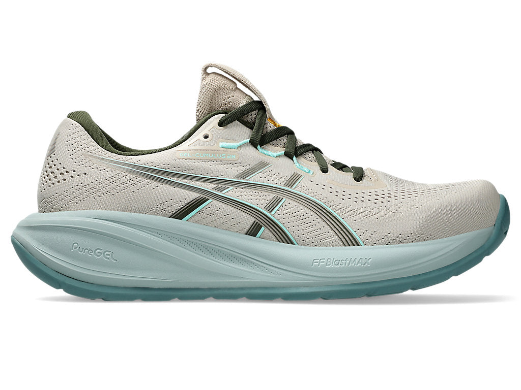 ASICS MEN'S GEL CUMULUS 28 TAUPE/KHAKI RUNNING SHOES