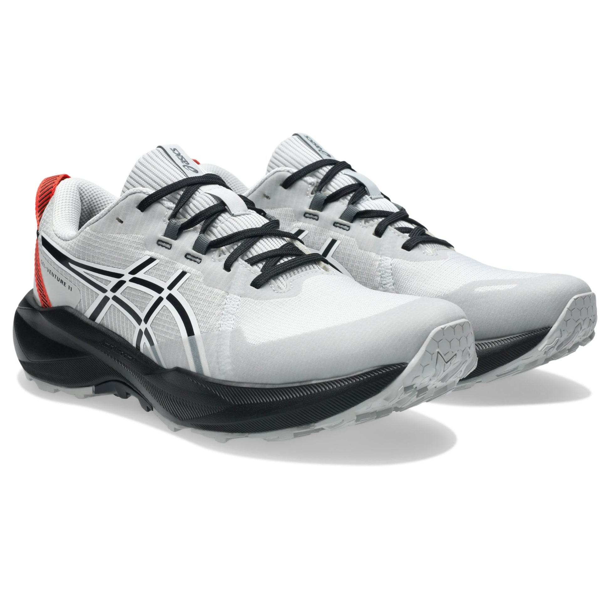 ASICS MEN'S GEL VENTURE 11 CONCRETE/RED TRAIL RUNNING SHOES
