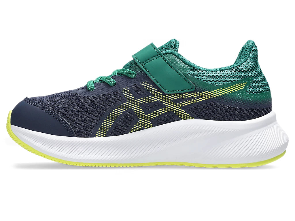 Asics Kid's Patriot 13 Hook N' Loop Midnight/Citron Running Shoes
