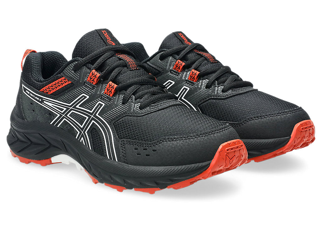 Asics Kid's Venture 9 Black/Red Running Shoes