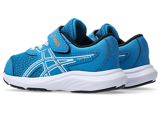 ASICS Kid's CONTEND 9 Hook n' Loop Blue/Cool Grey Running Shoes
