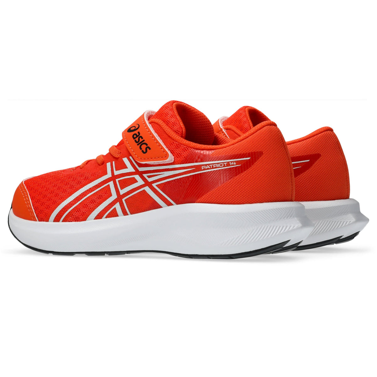 ASICS KID'S HOOK N' LOOP PATRIOT 14 PS ENERGY ORANGE/BLACK RUNNING SHOES