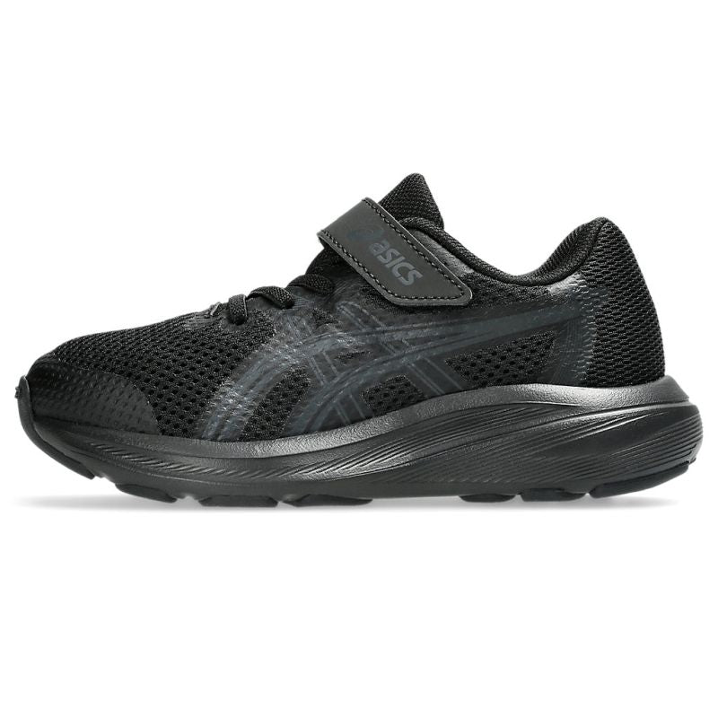 ASICS KID'S HOOK N' LOOP CONTEND 10 TRIPLE BLACK RUNNING SHOES