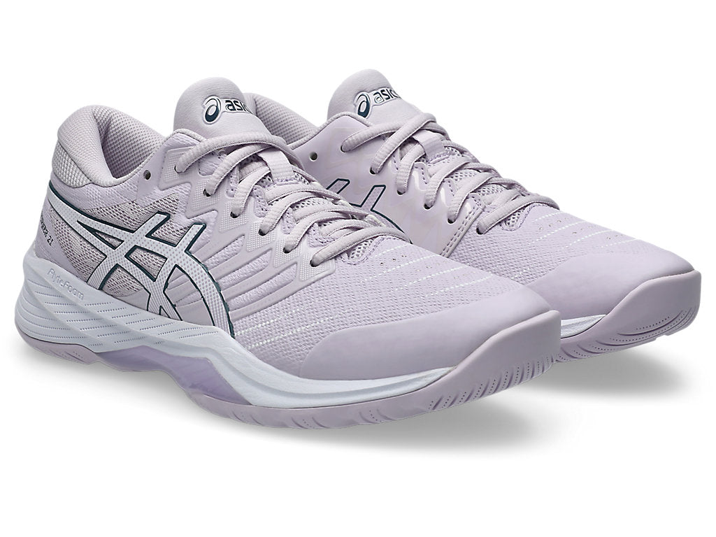 ASICS WOMEN'S GEL NETBURNER 21 DAHLIA/WHITE NETBALL SHOES (WIDTH D)