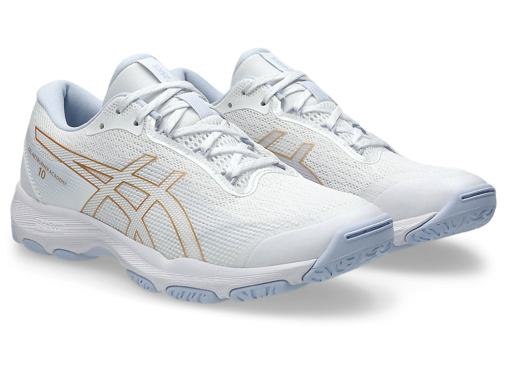 Asics Women's Netburner Academy 10 White/Champagne Netball Shoes