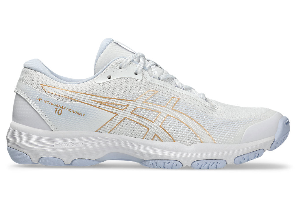 Asics Women's Netburner Academy 10 White/Champagne Netball Shoes