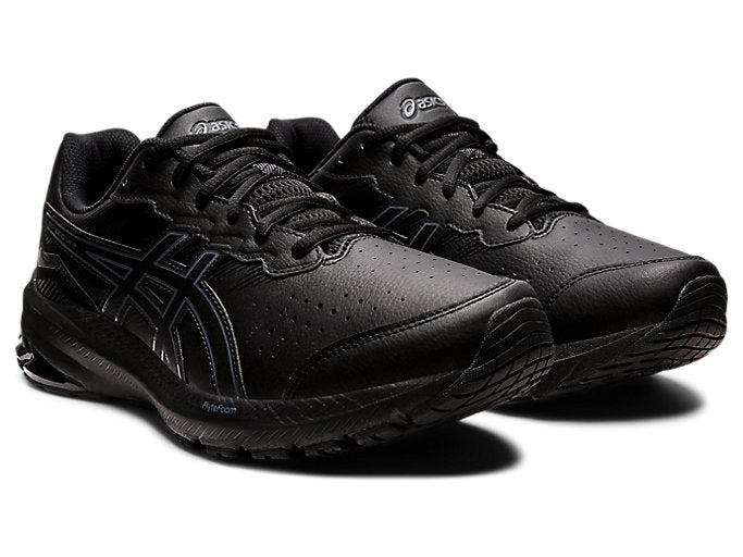 Asics Men's Gt 1000 Leather 2 Triple Black Running Shoes (Width 2e Wide)
