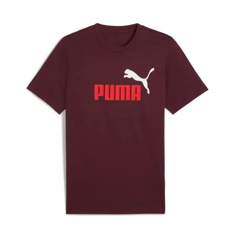 Puma Men's Essentials 2 Colour Logo Ruby Tee