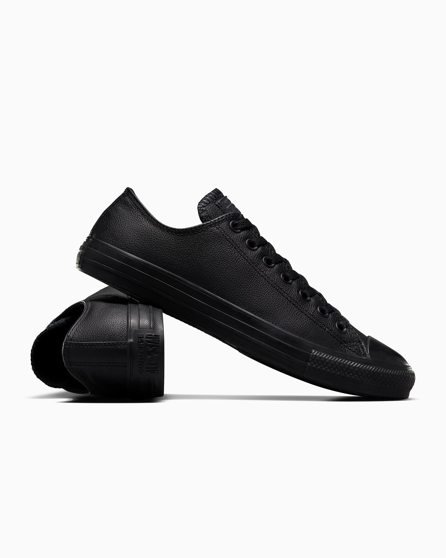 Converse Kids Chuck Taylor All Star Low Top Triple Black Leather Shoe