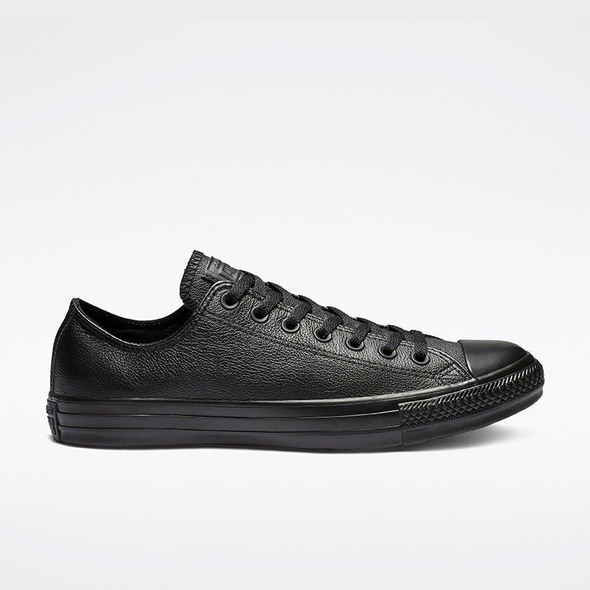 Converse Men's Chuck Taylor All Star Low Top Triple Black Leather Shoe