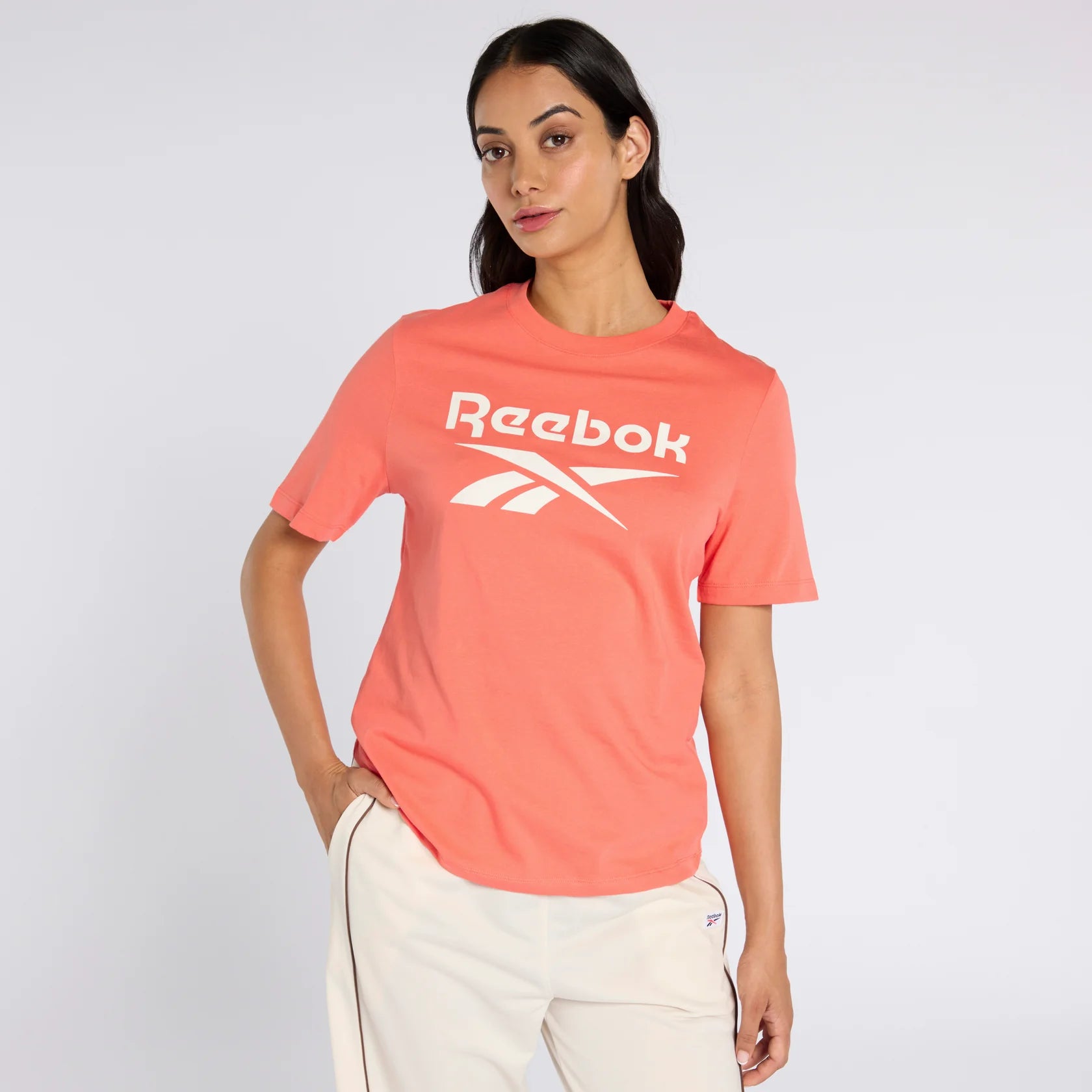 Reebok Women's Identity Big Logo Coral Tee