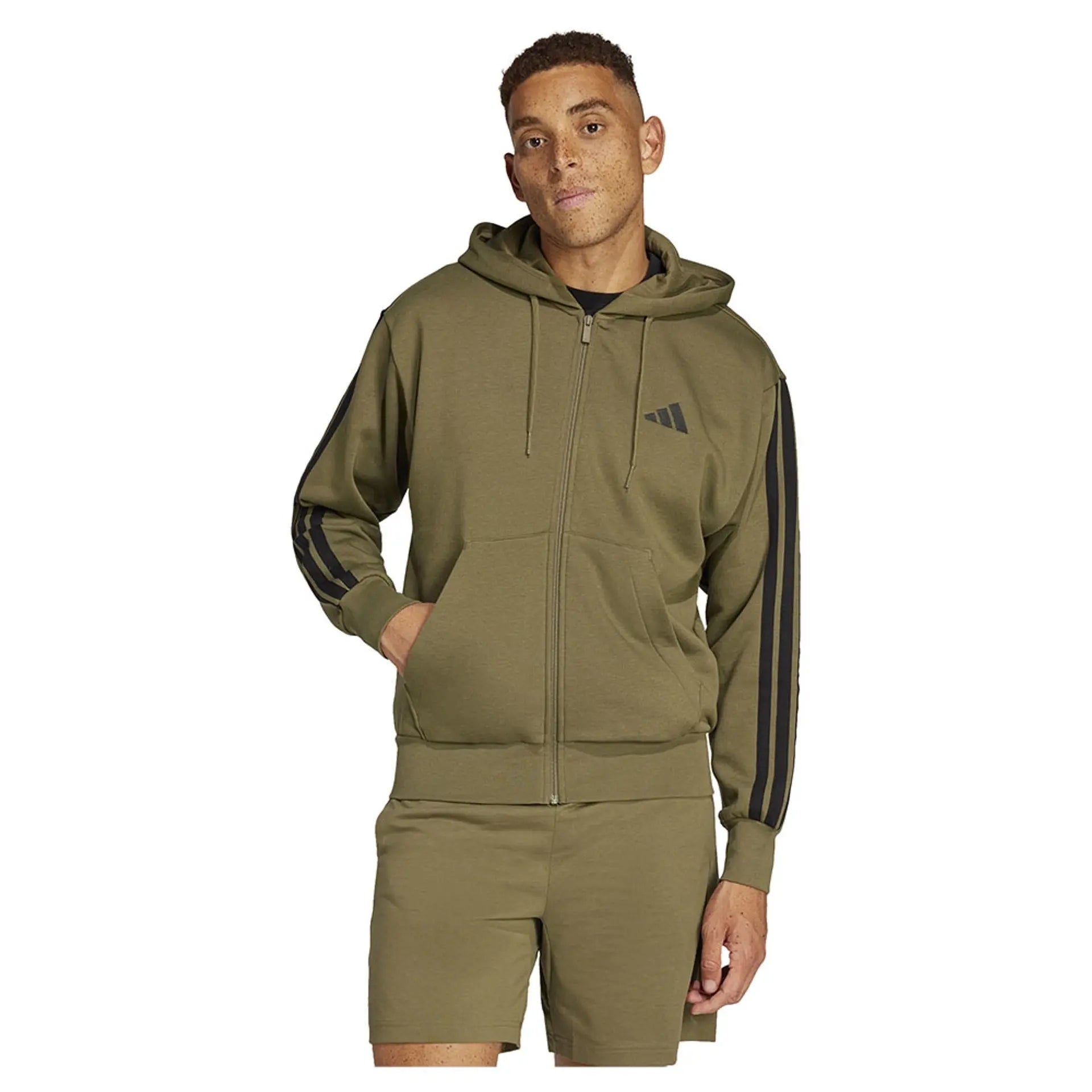 Fleece Hoodie Adidas Warm 3s Hoodie Adidas Men's 3-Stripe Olive