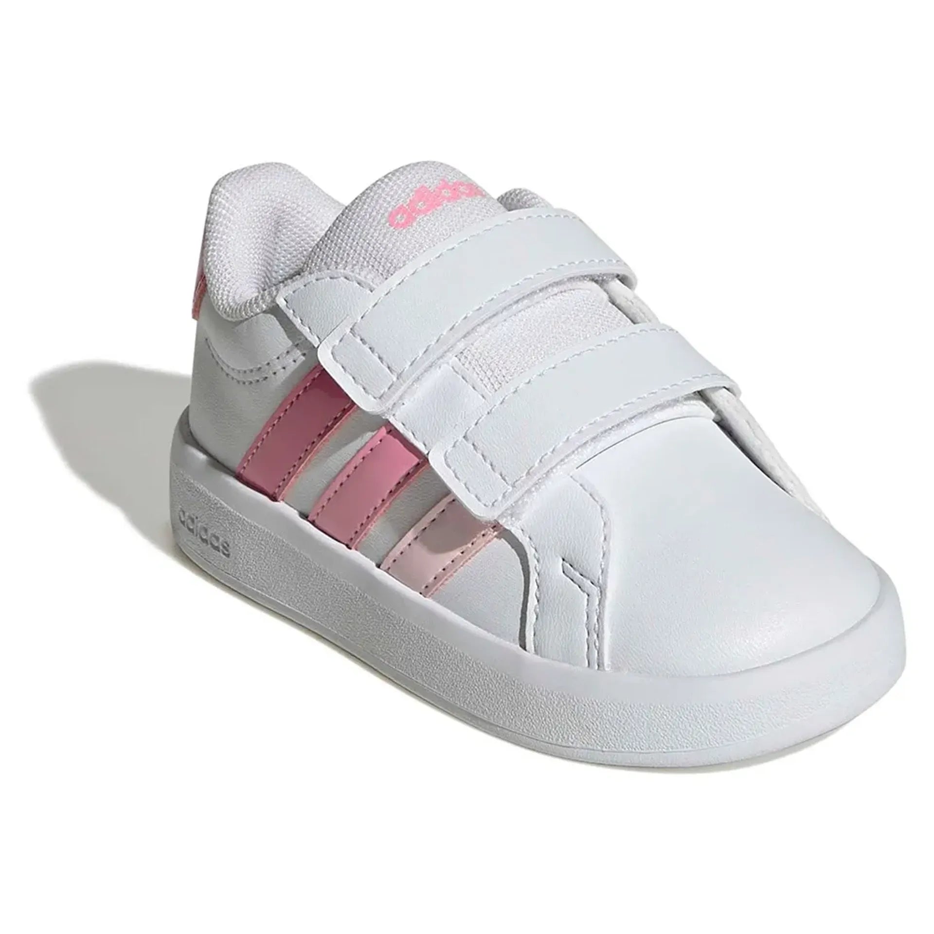 ADIDAS KID'S GRAND COURT 3.0 WHITE/PINK SNEAKER SHOES