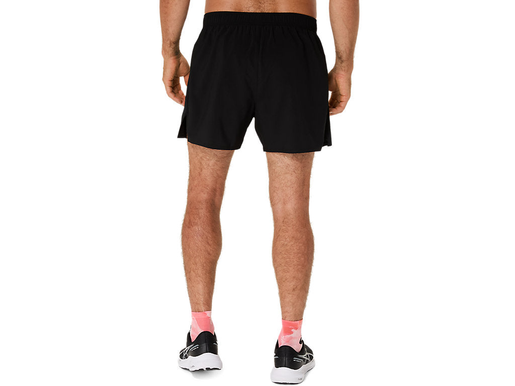 ASICS MEN'S SILVER 5" BLACK SHORTS