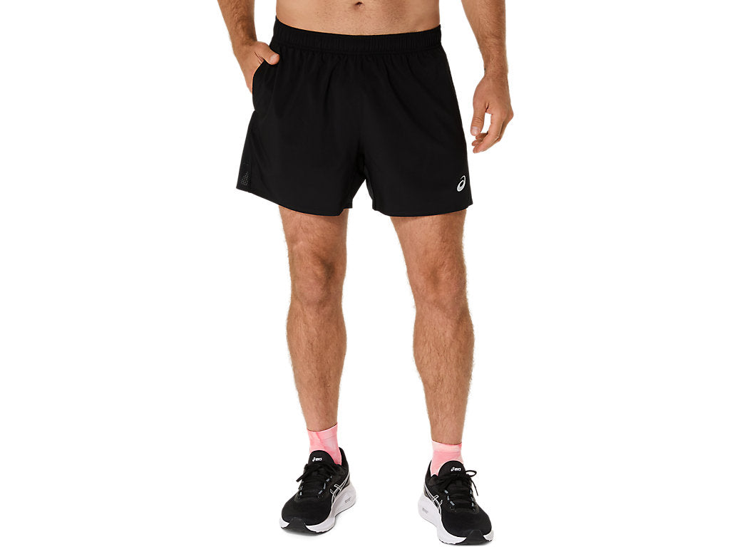 ASICS MEN'S SILVER 5" BLACK SHORTS