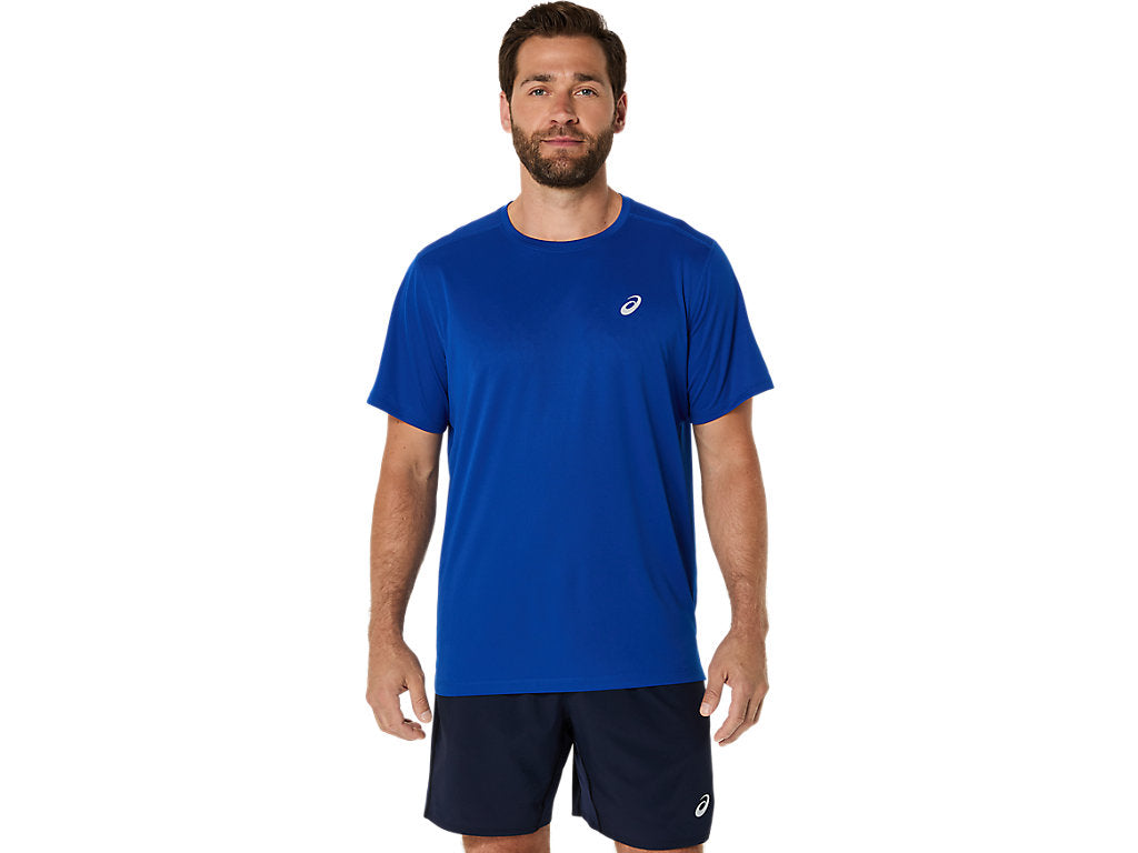 Asics Men's Silver Ss Blue Tee