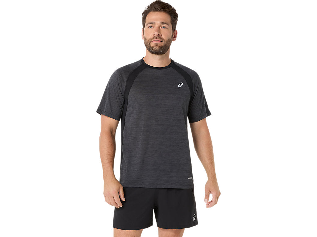 ASICS MEN'S ROAD SHORT SLEEVED BLACK TEE