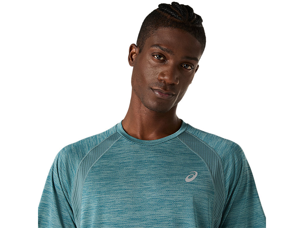 ASICS MEN'S ROAD SHORT SLEEVED FOGGY TEAL TEE
