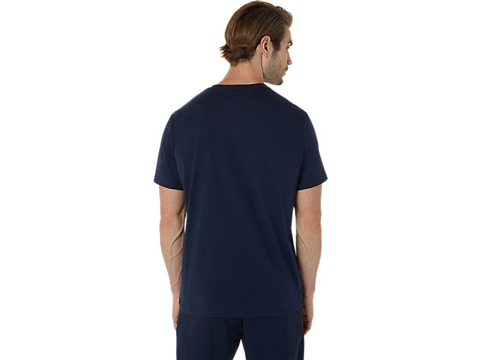 Asics Men's Spiral Embroidery Navy Tee