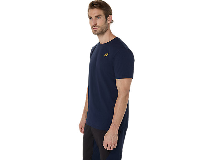 Asics Men's Spiral Embroidery Navy Tee