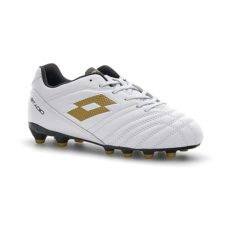 Lotto Kid's Stadio 705 Fg White/Gold Football Boots