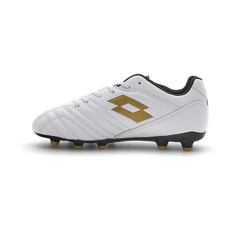 Lotto Kid's Stadio 705 Fg White/Gold Football Boots