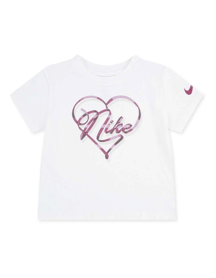 Nike Kid's Swoosh Graphic White Tee