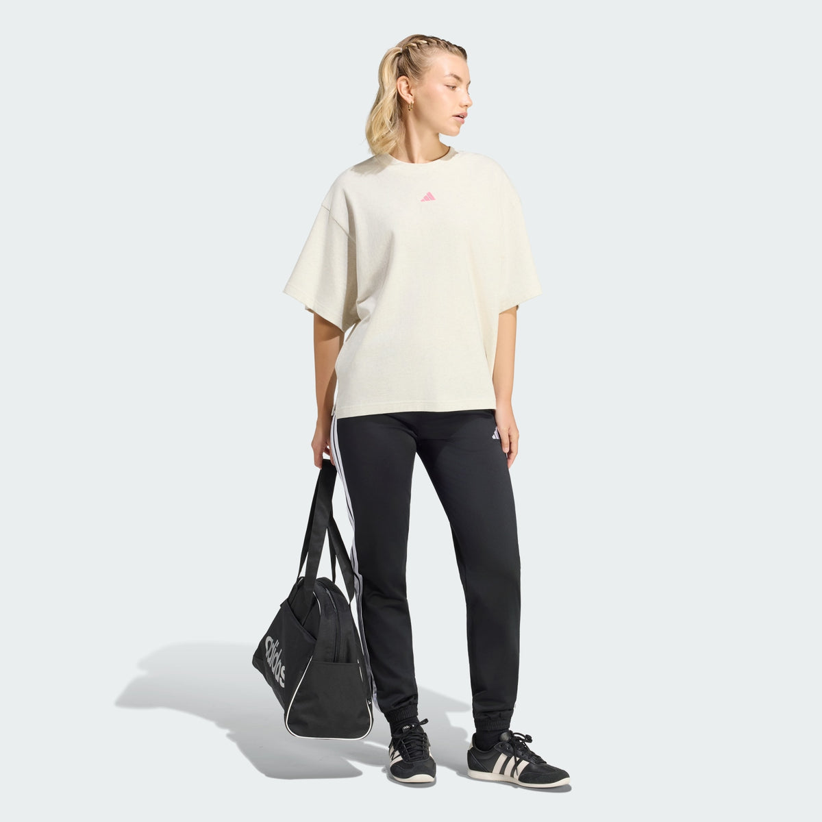 ADIDAS WOMEN'S 3-STRIPES STUDIO GRAPHIC CHALK WHITE TEE