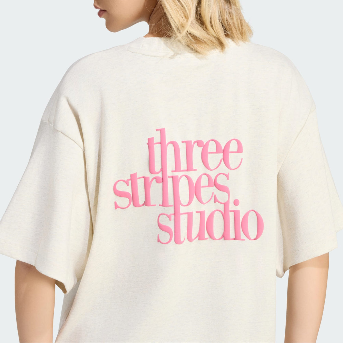 ADIDAS WOMEN'S 3-STRIPES STUDIO GRAPHIC CHALK WHITE TEE
