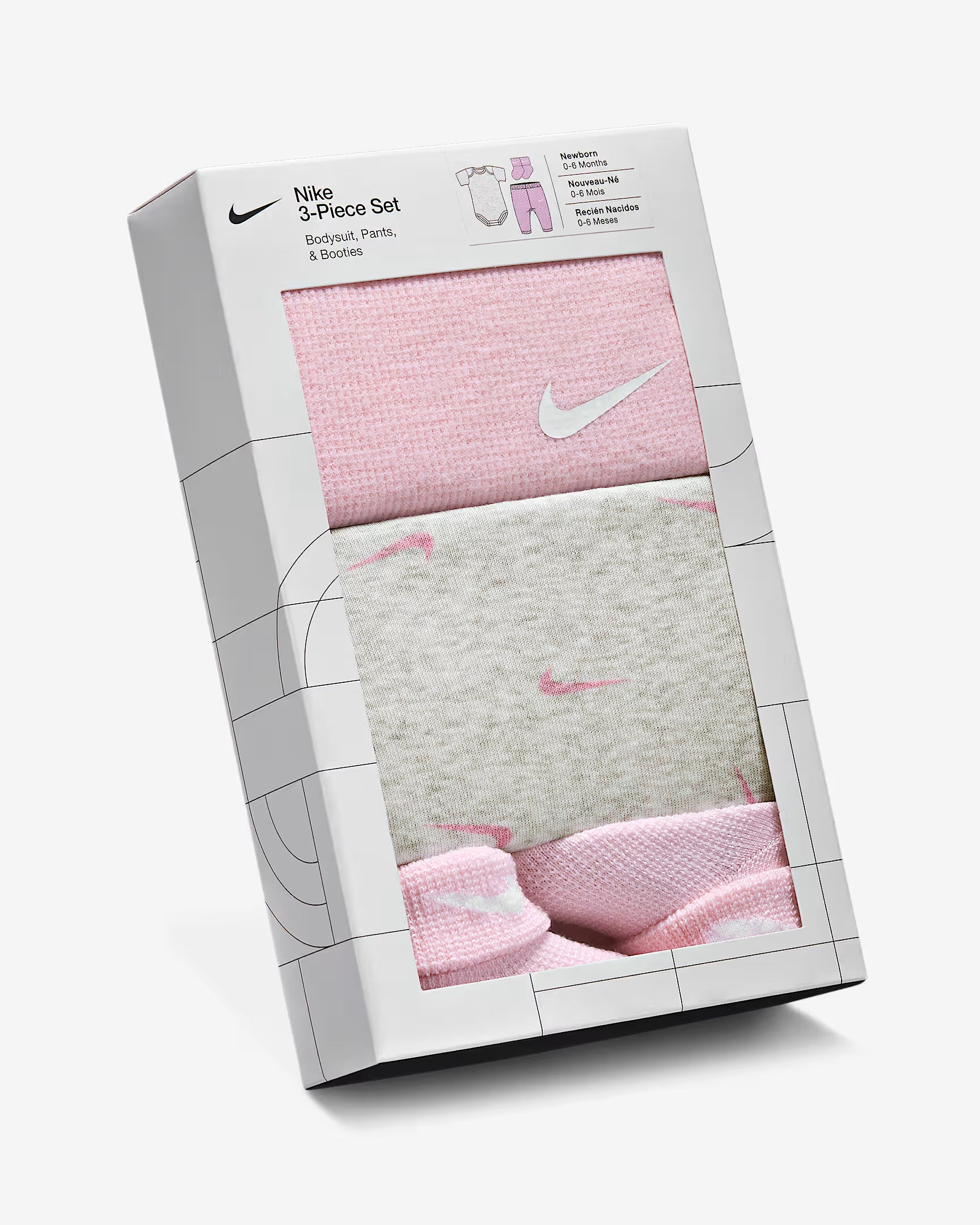 Nike Kid's 3-Piece Bodysuit Pink Set