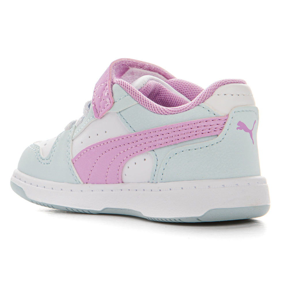 PUMA KID'S REBOUND V6 AQUA/MAUVE SNEAKER SHOES