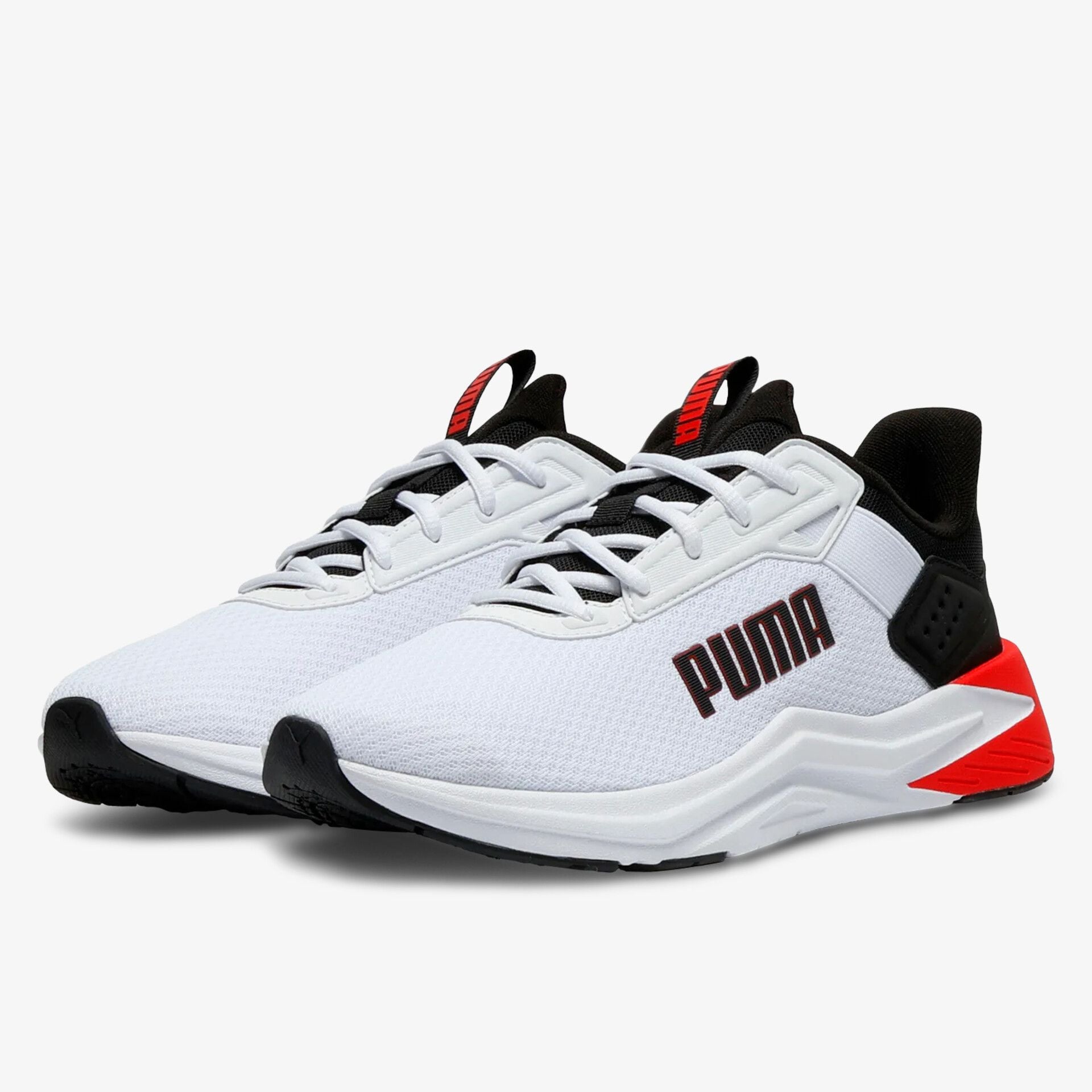 PUMA MEN'S FTR WAVE WHITE/BLACK/RED RUNNING SHOES