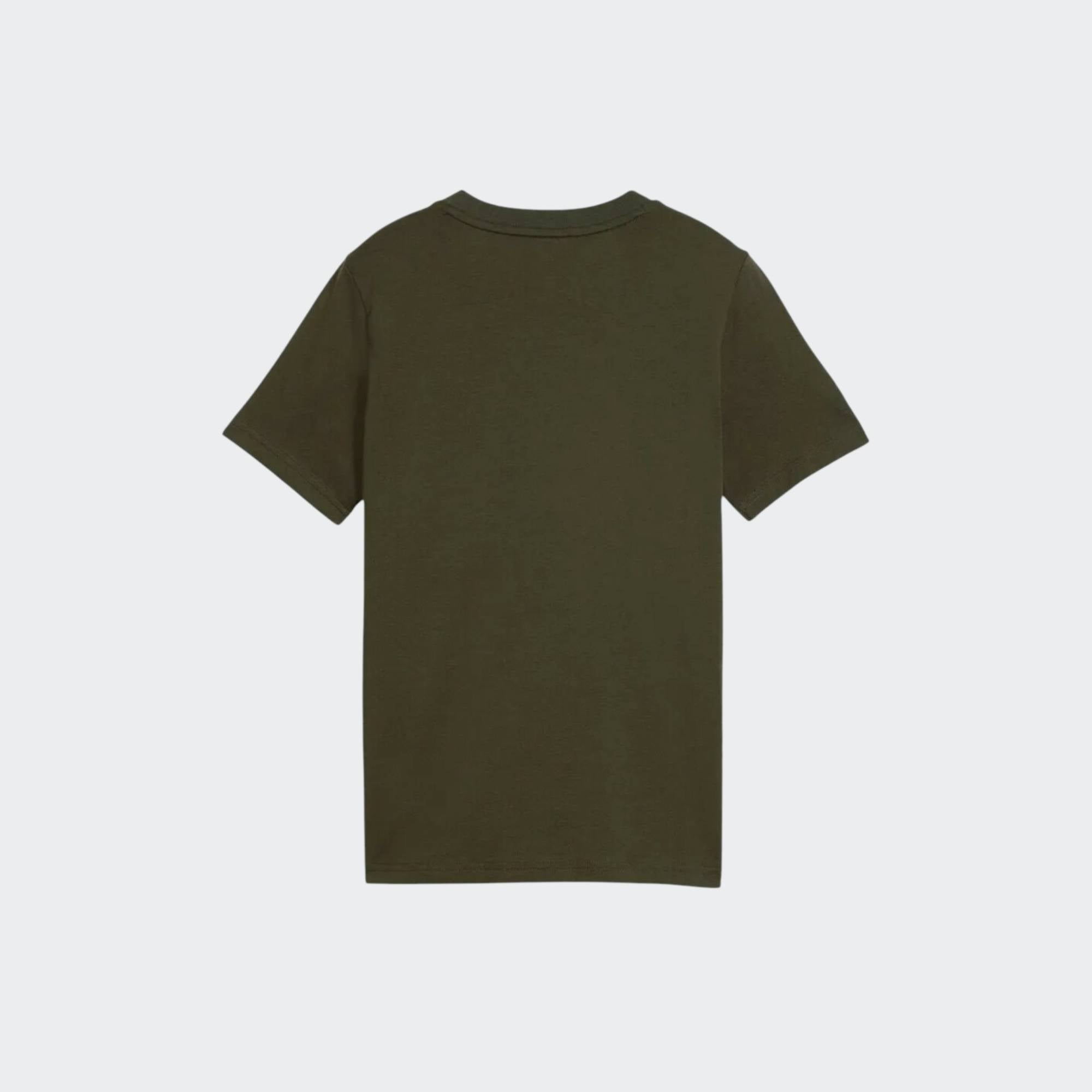 Puma Kid's Essentials 2colour Logo Olive Tee