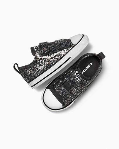 Converse Kids Chuck Taylor All Star Glitter Easy-On Black Shoes