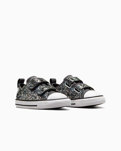 Converse Kids Chuck Taylor All Star Glitter Easy-On Black Shoes