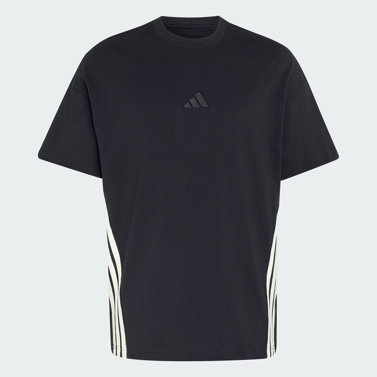 ADIDAS MEN'S KIT 3-STRIPES LOOSE BLACK/OFF WHITE TEE