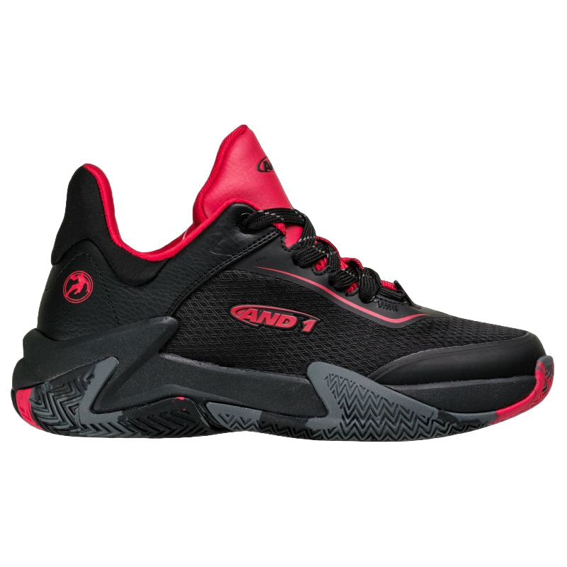 AND 1 KID'S BALLER RED/BLACK BASKETBALL SHOES
