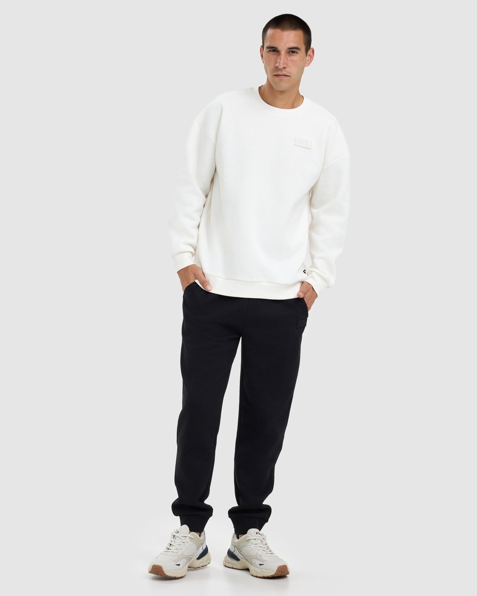 Fila Men's Byron Relaxed Crew Gardenia Sweatshirt