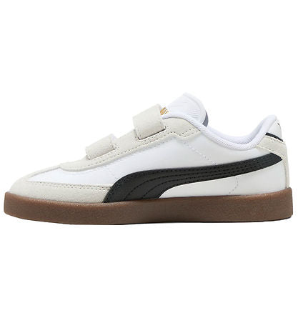 PUMA KID's CLUB II ERA V Hook N' Loop WHITE/BLACK SNEAKER SHOES