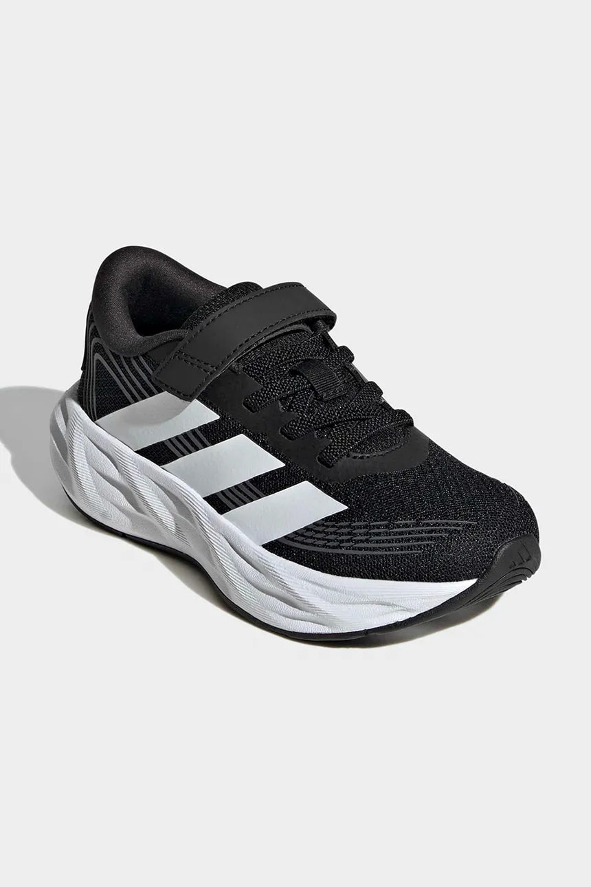 ADIDAS KID'S HOOK N' LOOP GALAXY 8 EL BLACK/WHITE RUNNING SHOES