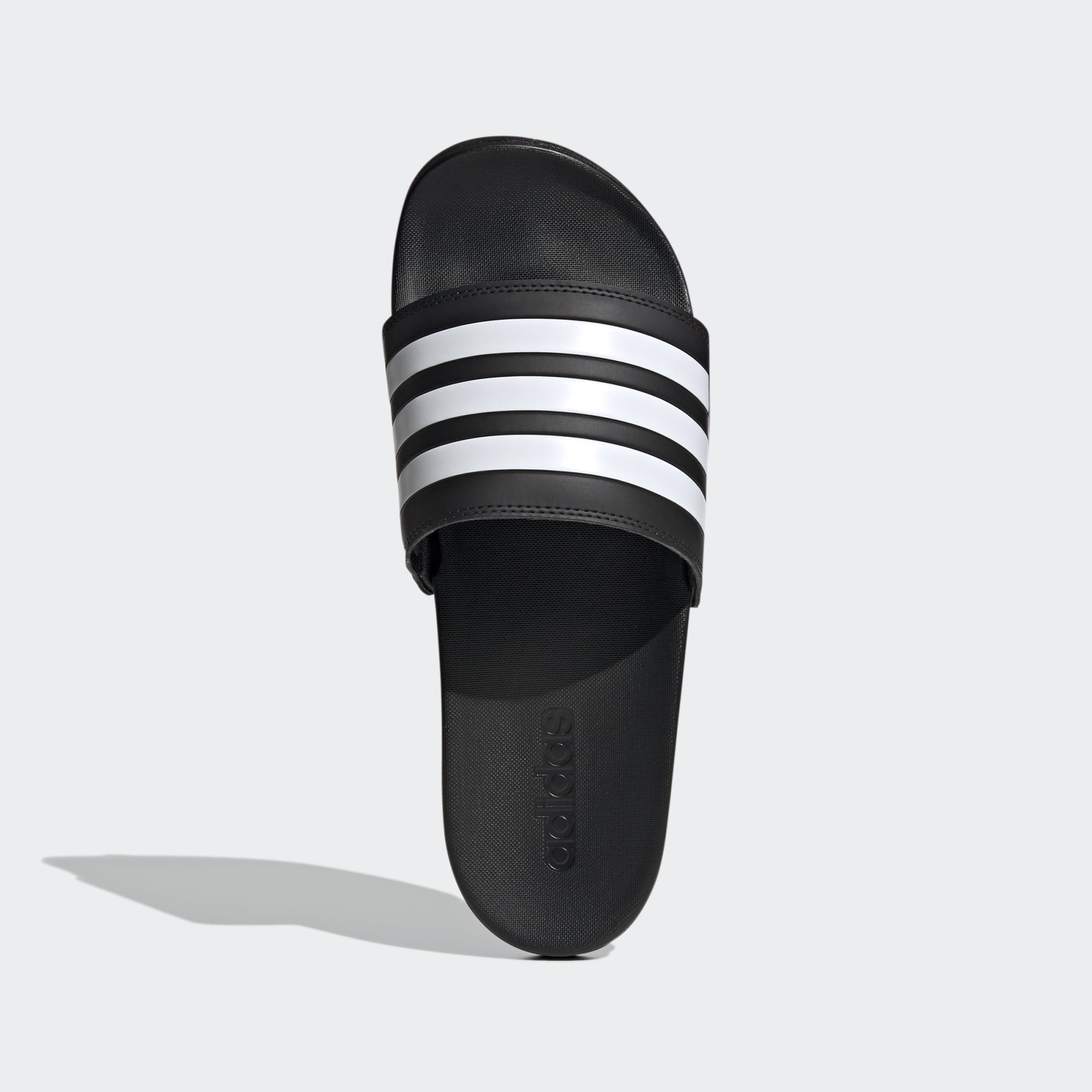 ADIDAS UNISEX ADILETTE 3-STRIPE COMFORT BLACK/WHITE SLIDES