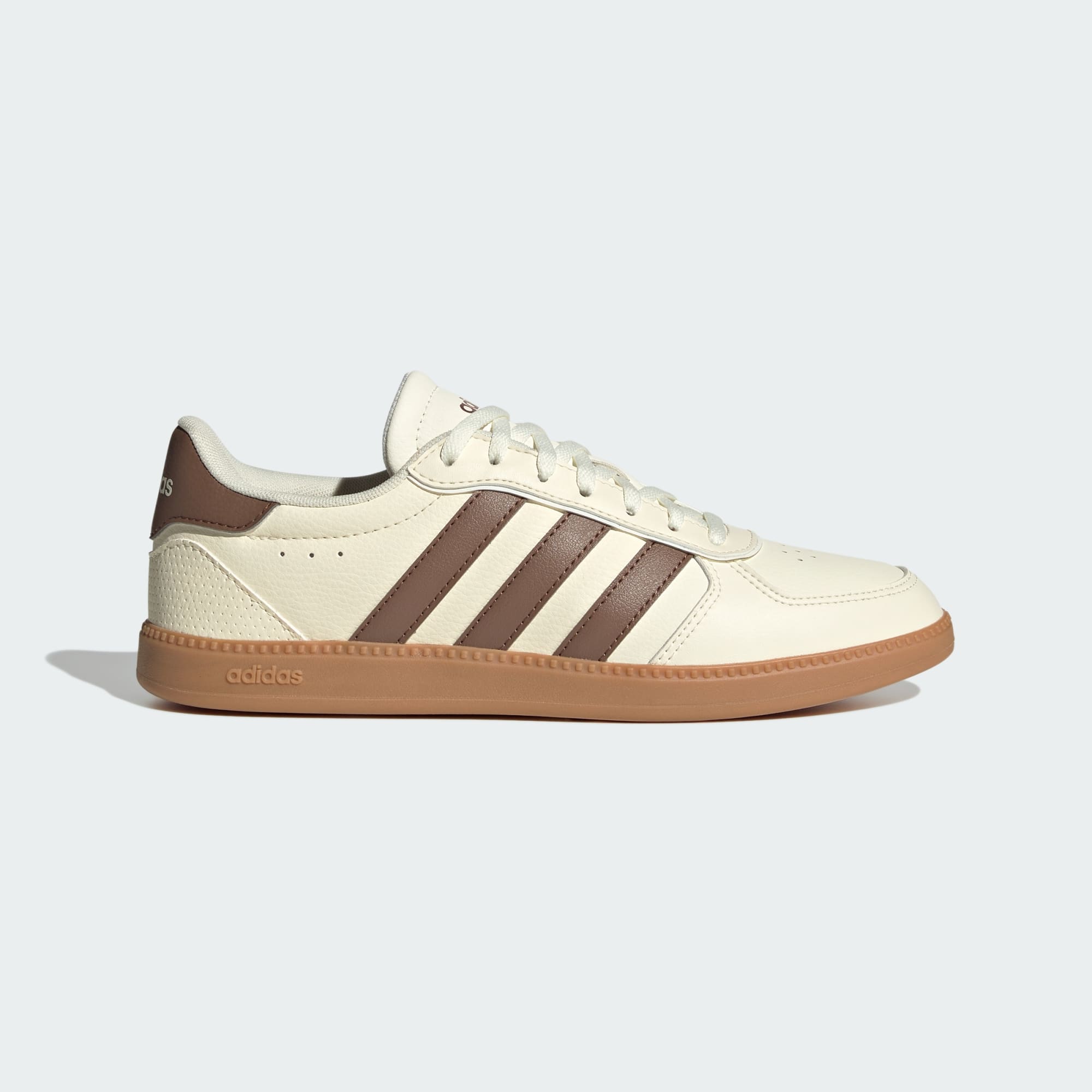 ADIDAS WOMEN'S BREAKNET SLEEK CREAM WHITE/BROWN SNEAKER SHOES