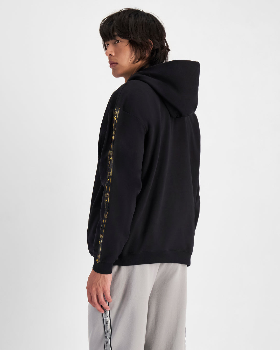 Champion Men's Lux Taping Black Hoodie