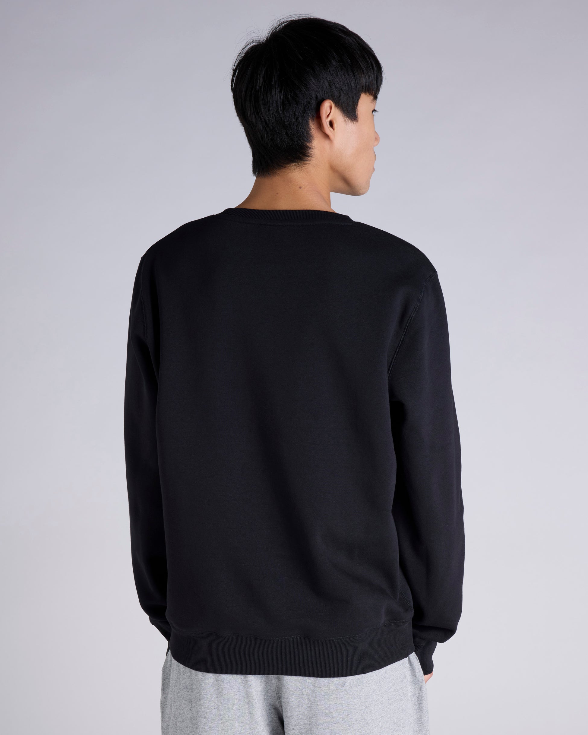 Champion Men's Script Black Crew Sweatshirt