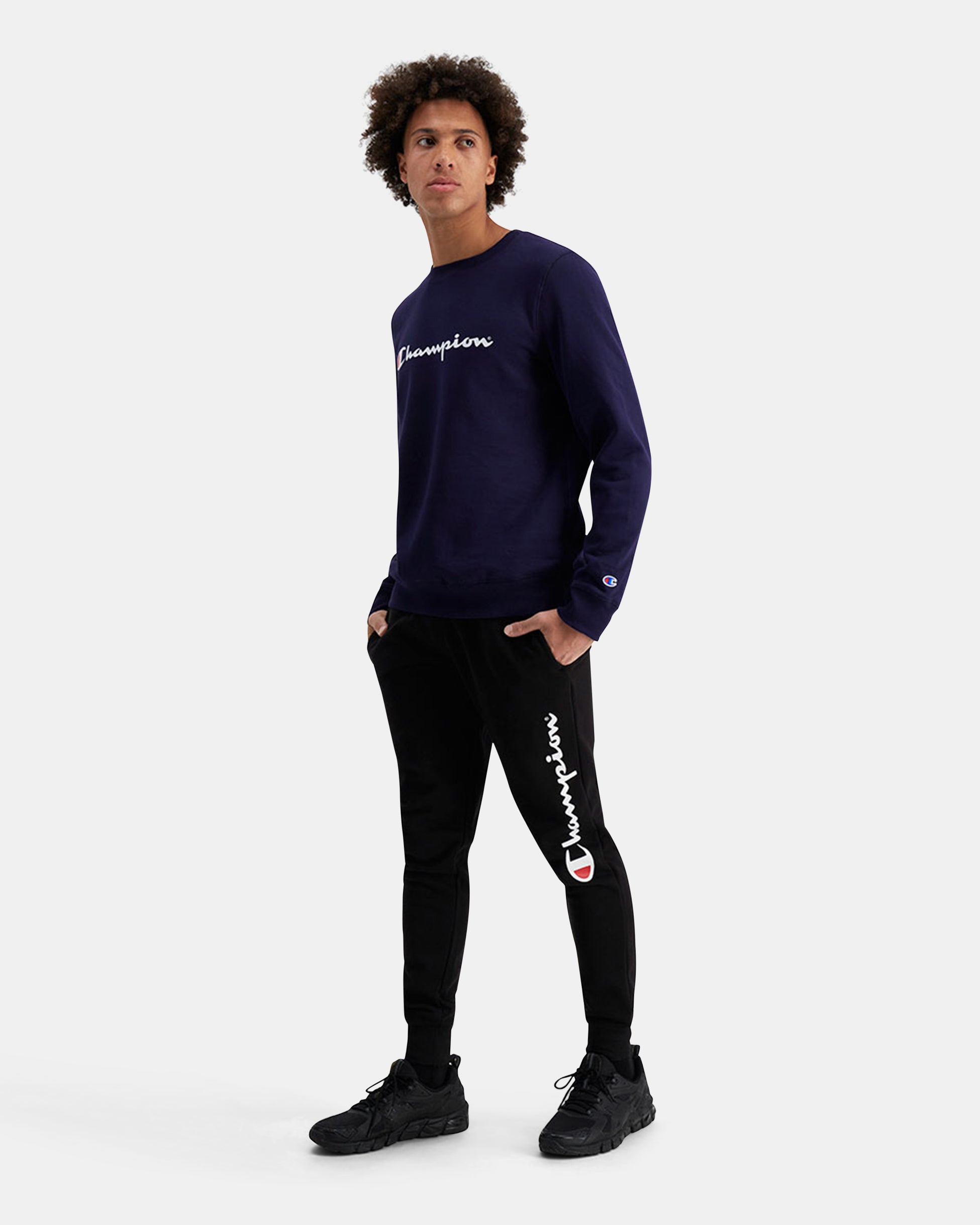 Champion Men's Script Navy Crew Sweatshirt – INSPORT