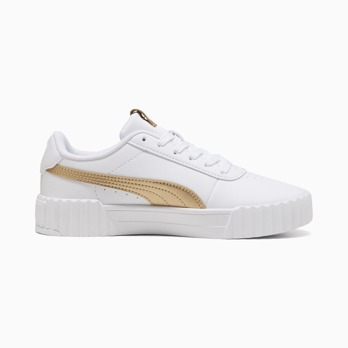 PUMA WOMEN'S CARINA 3.0 METALLIC GLAM WHITE/GOLD SNEAKER SHOES