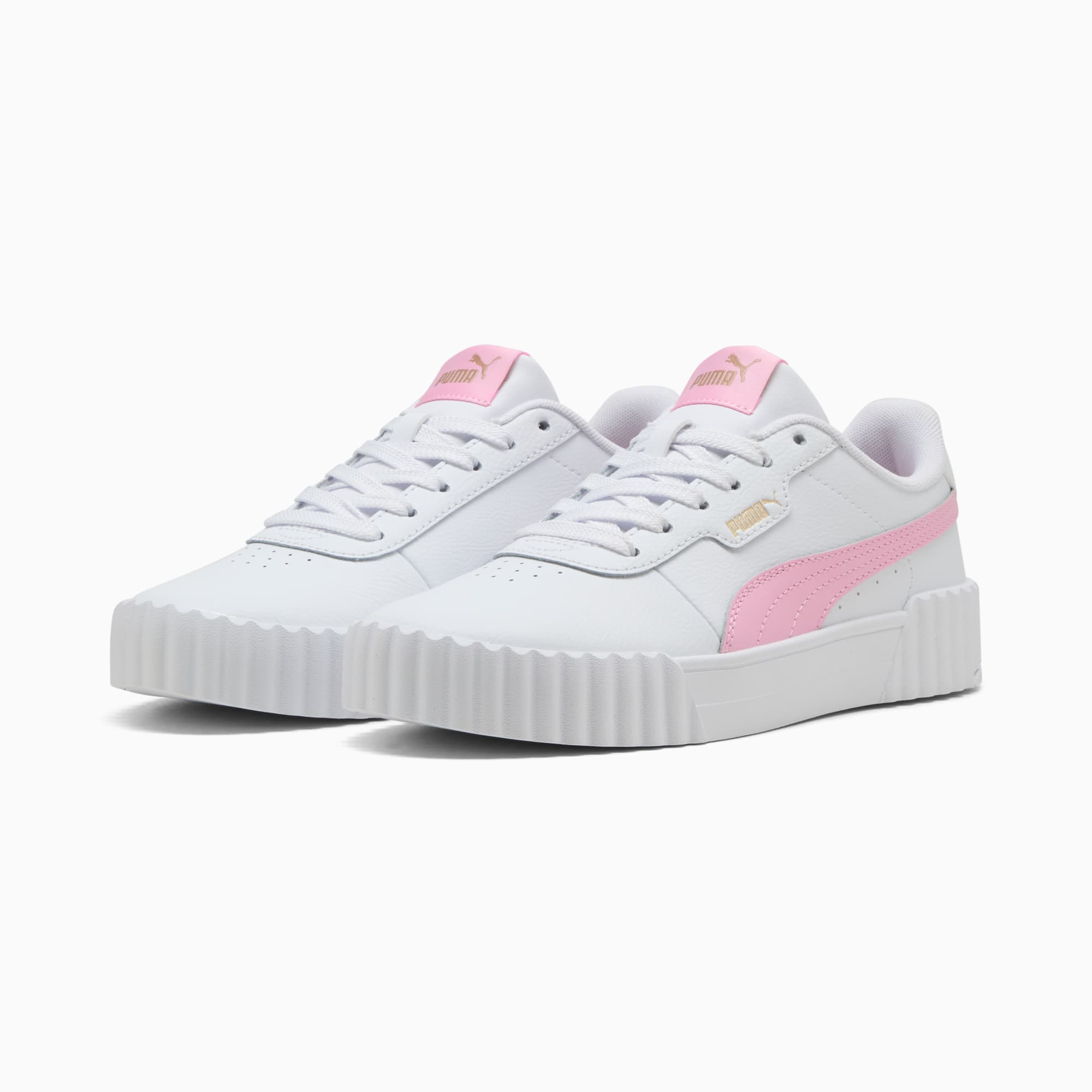 PUMA WOMEN'S CARINA 3.0 WHITE/PINK SNEAKER SHOES