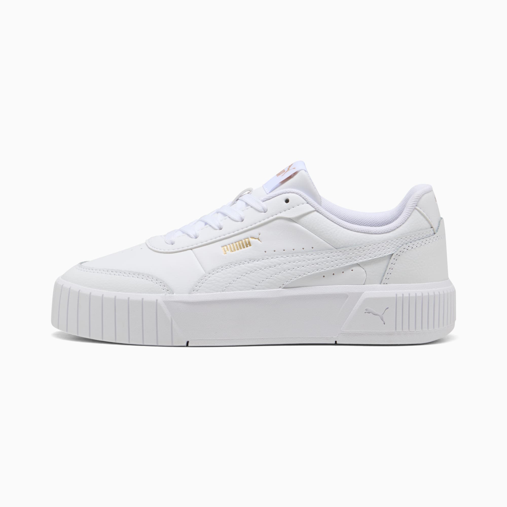 PUMA Womens Carina Mia White/Gold Sneaker Shoes